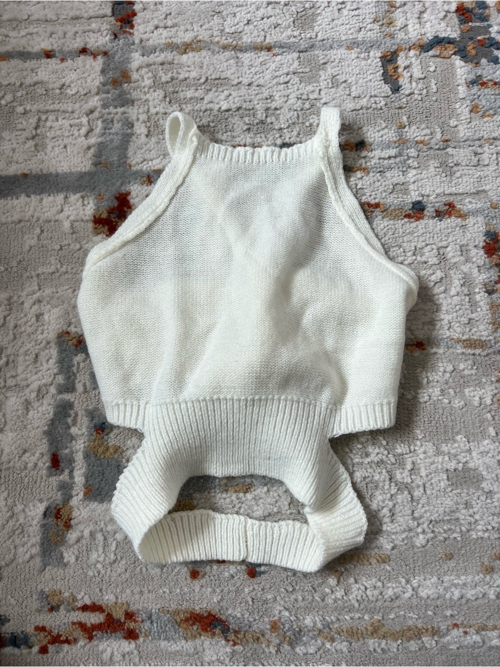 SHEIN White Knit Cutout Crop Top